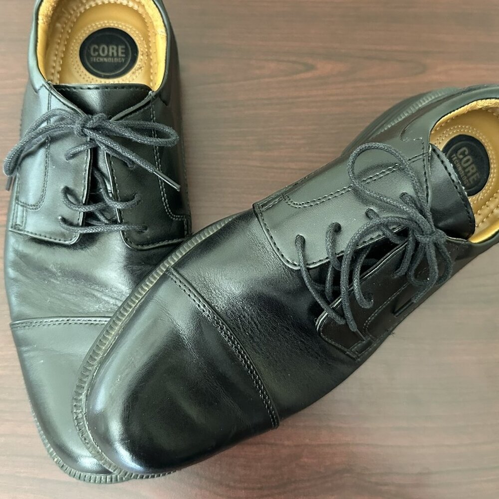 Croft & Barrow Oxfords Langley Lace Up Black Leather Mens Size 10 W